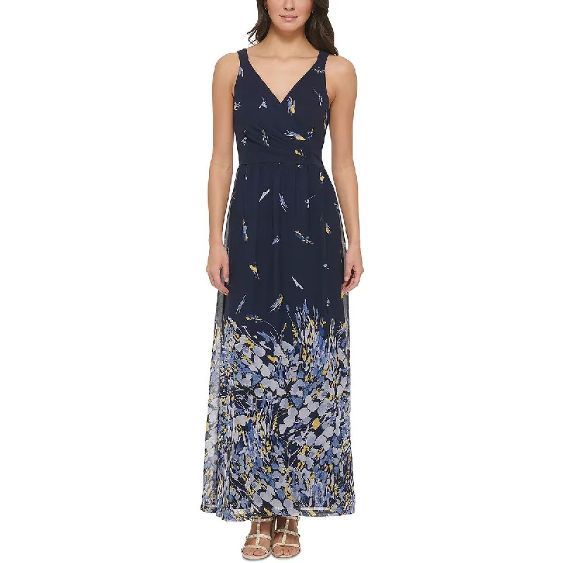 women's breathable dressesDKNY Womens Chiffon Printed Maxi Dress