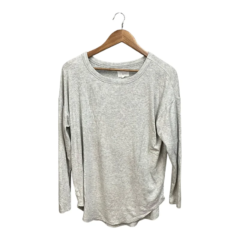 women's tops for those who love to mix and match prints and patternsTop Long Sleeve By Lou And Grey In Grey, Size: M