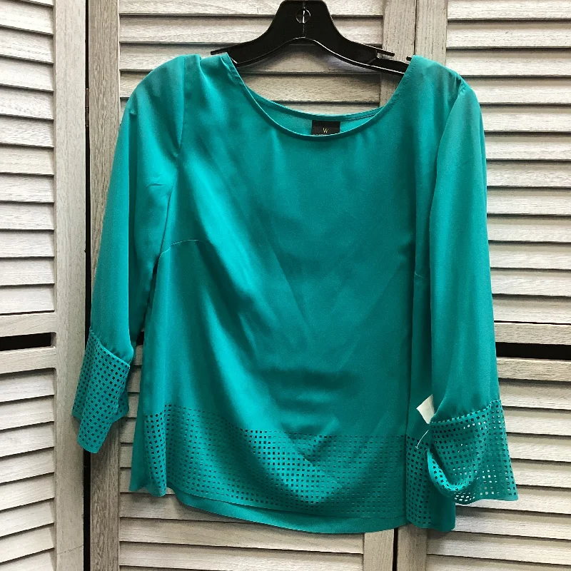 women's tops for those who love to shop for unique findsTop Long Sleeve By Cabi In Blue, Size: S