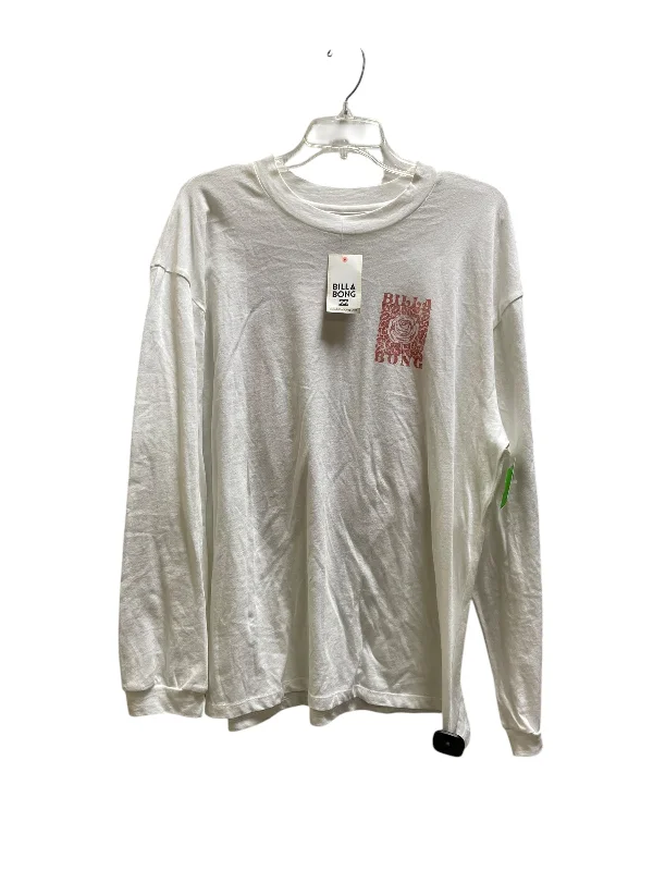 women's tops for glamorous eveningsTop Long Sleeve By Billabong In White, Size: Xl