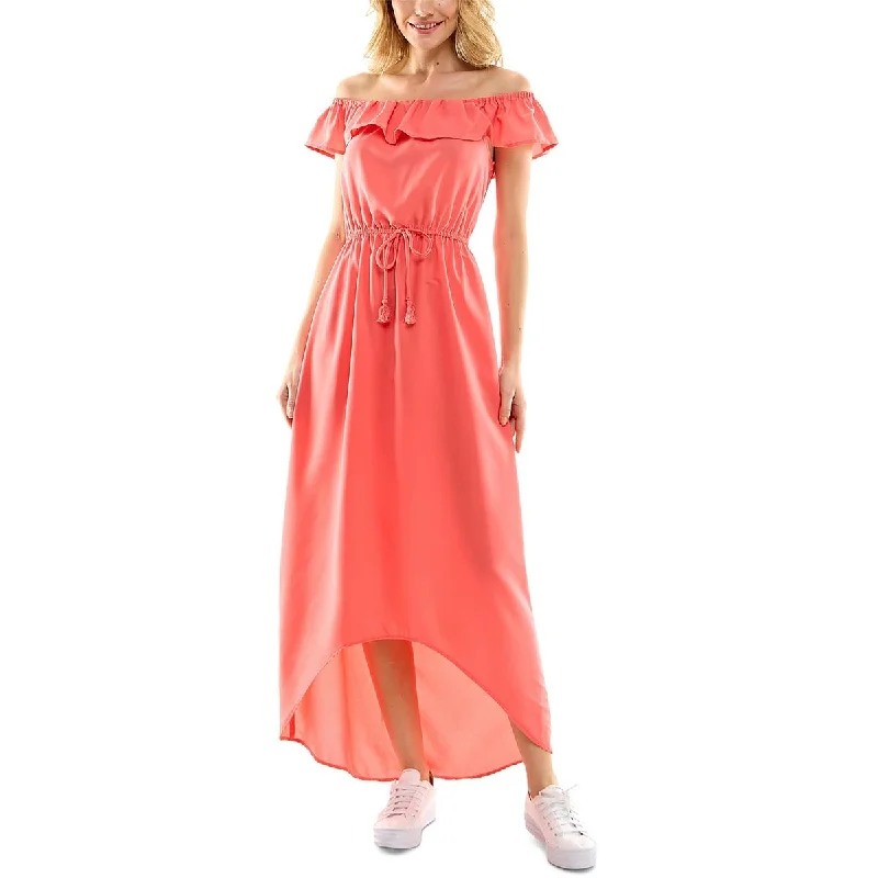 Ball Gown DressKingston Grey Womens Hi-Low Off-The-Shoulder Maxi Dress