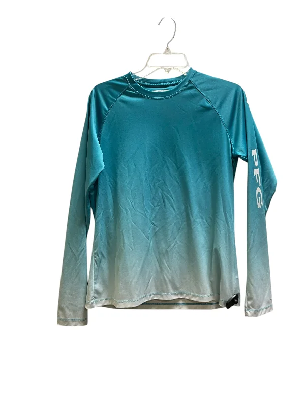 women's tops with asymmetrical designsTop Long Sleeve By Columbia In Blue, Size: M