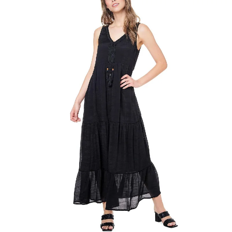 Minimalist DressFever Womens Embroidered Maxi Fit & Flare Dress