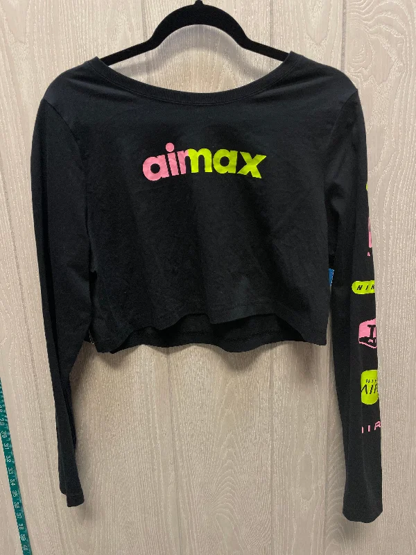 women's tops for those who want to add a personal touch to their wardrobe with unique and one-of-a-kind piecesTop Long Sleeve By Nike Apparel In Black & Pink, Size: L