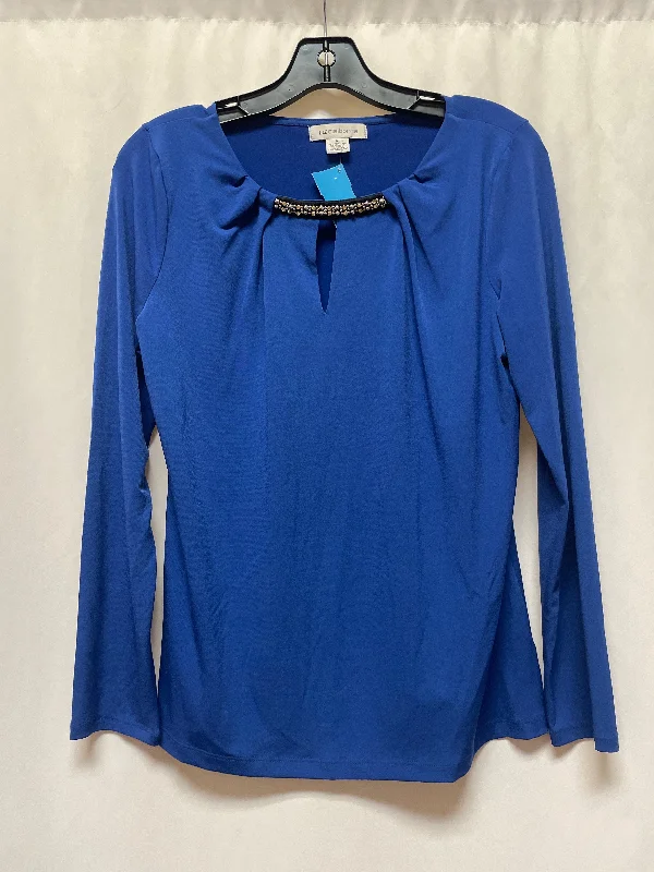 women's tops for those who want to stay updated with the latest fashion trendsTop Long Sleeve By Liz Claiborne In Blue, Size: M