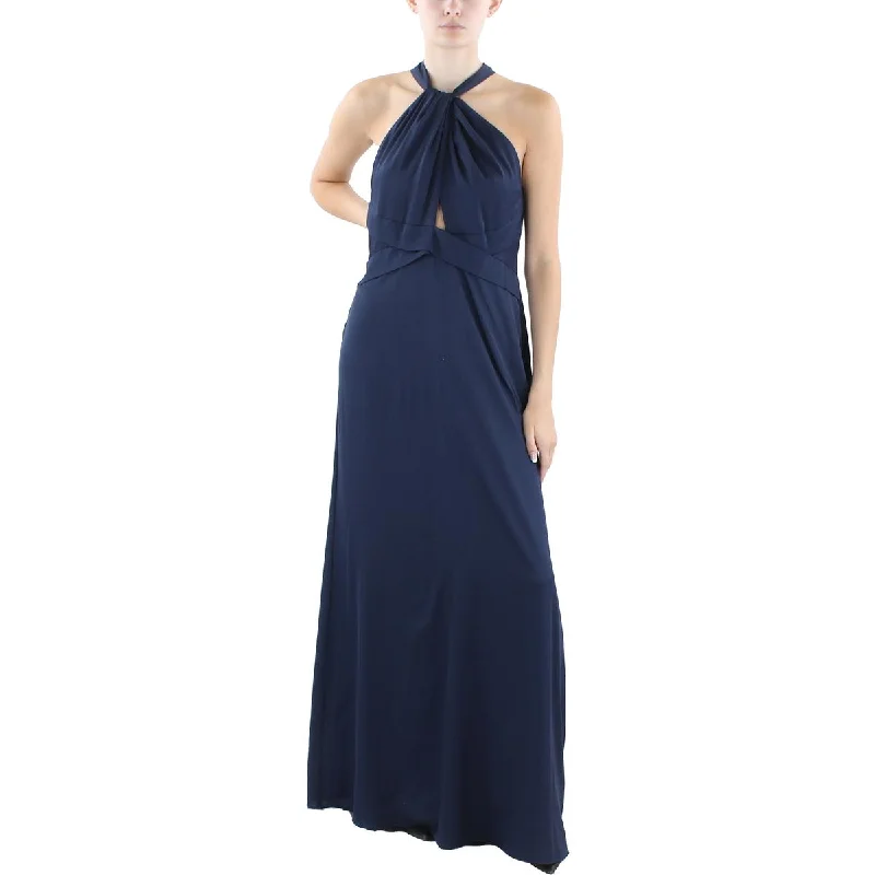 women's one-shoulder dressesLauren Ralph Lauren Womens Solid Long Maxi Dress