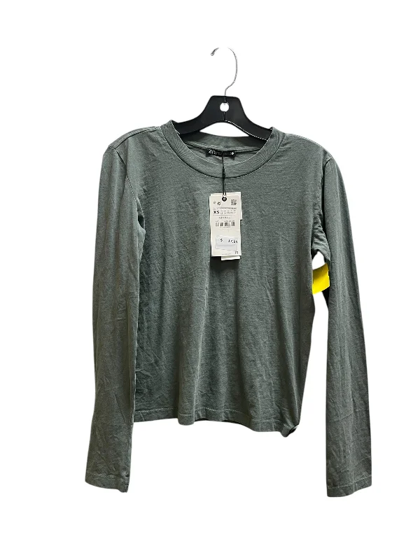 women's tops for date nightsTop Long Sleeve By Zara In Green, Size: Xs