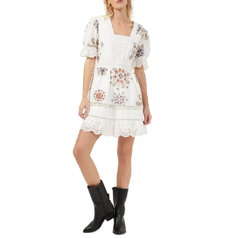 women's statement dressesFrench Connection Women's Cotton Biton Embroidered Mini Dress White Size 6