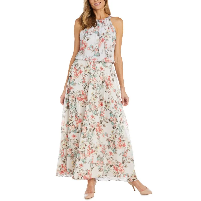 women's affordable dressesR&M Richards Womens Floral Print Maxi Halter Dress