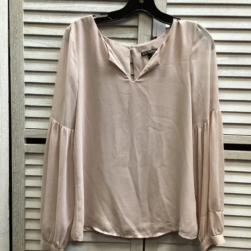 women's tops with cold-shoulder cutsTop Long Sleeve By Express In Pink, Size: S