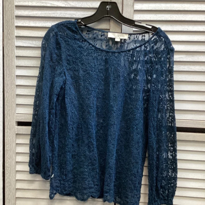 women's tops for those who love to experiment with fashionTop Long Sleeve By Loft In Blue, Size: Xs