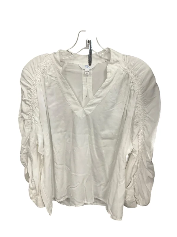 women's tops for those who want to stay warm and stylish during colder weatherTop Long Sleeve By Time And Tru In White, Size: L