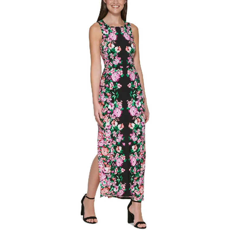 Vintage DressGuess Womens Floral Print Long Maxi Dress