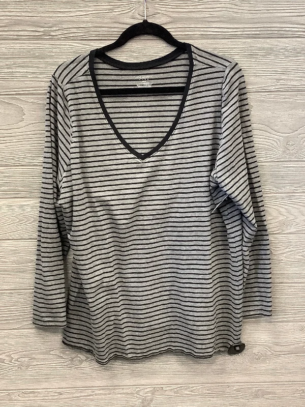 women's tops for those who prefer classic over trendy stylesTop Long Sleeve By Lane Bryant In Grey, Size: 1x