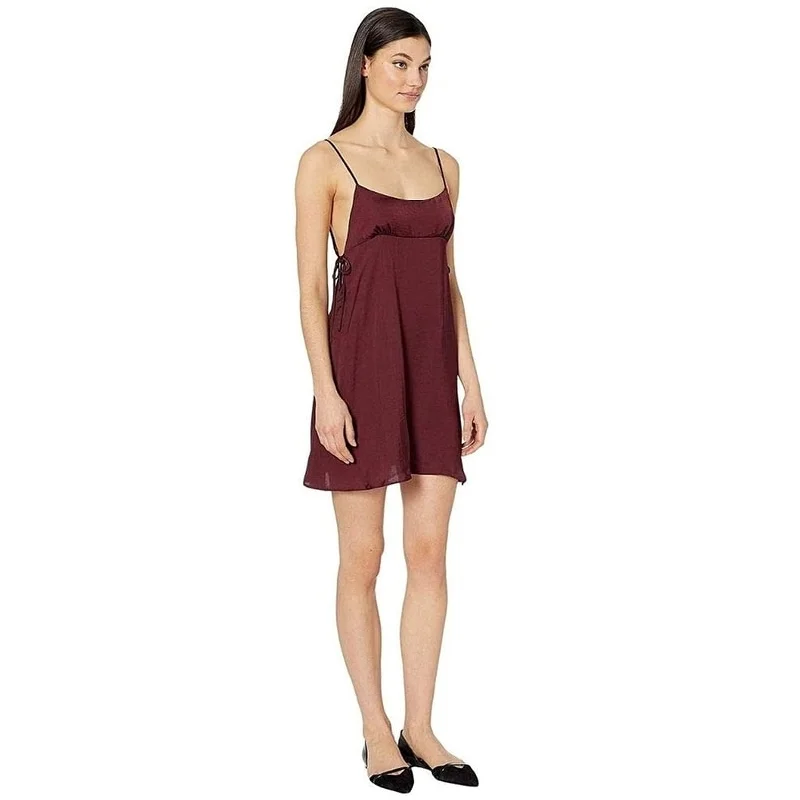 Satin DressFree People Women's Smooth Sailin' Mini Slip Plum Dark Purple Size 4-6