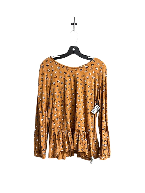 women's tops with sequin embellishmentsTop Long Sleeve By Lucky Brand In Orange, Size: L