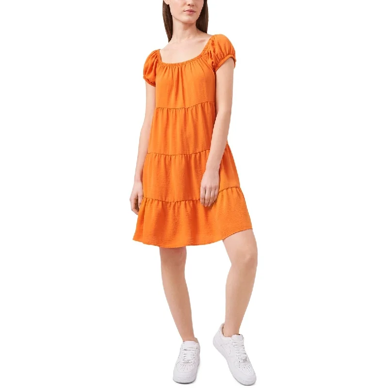 women's flowy dressesRiley & Rae Women's Tiered Short Mini Dress Orange Size Small