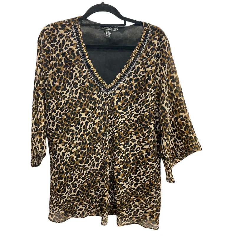 women's tops for those who want to create outfits that are both unique and memorableTop Long Sleeve By Metro 7 In Animal Print, Size: 1x