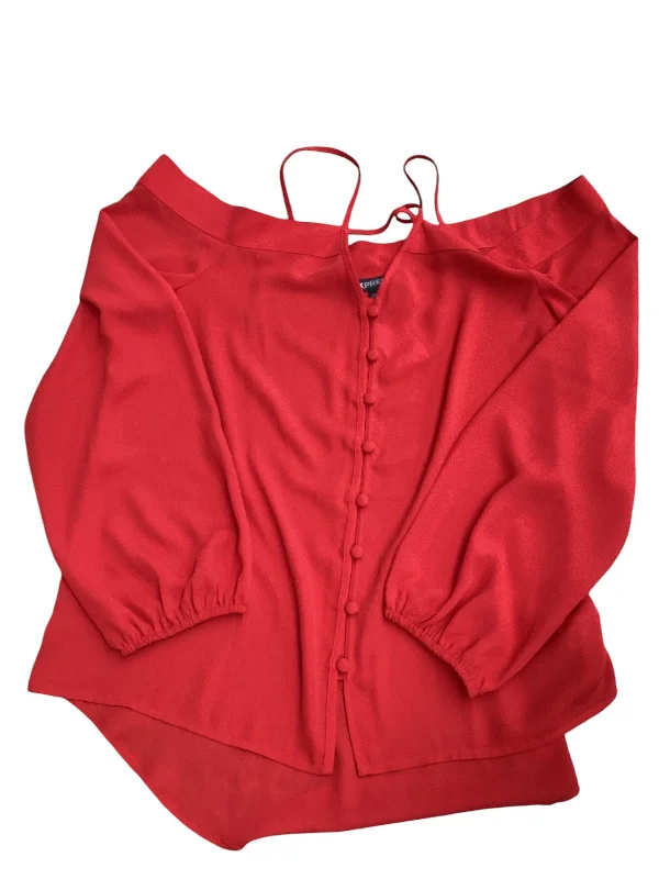 camisoles for womenTop Long Sleeve By Express In Red, Size: S