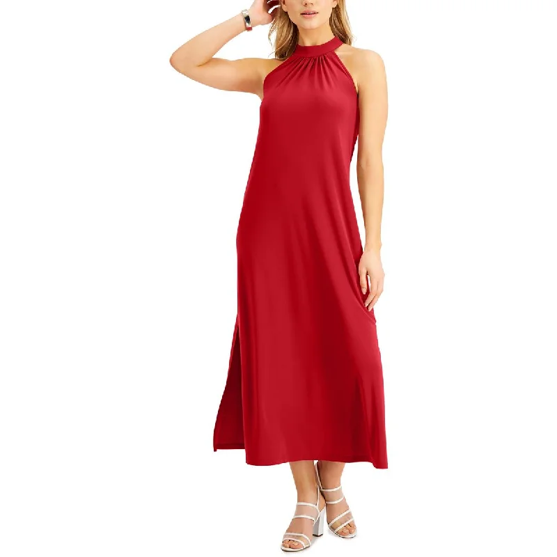 women's easy-to-wear dressesBar III Womens Knit High Neck Maxi Dress