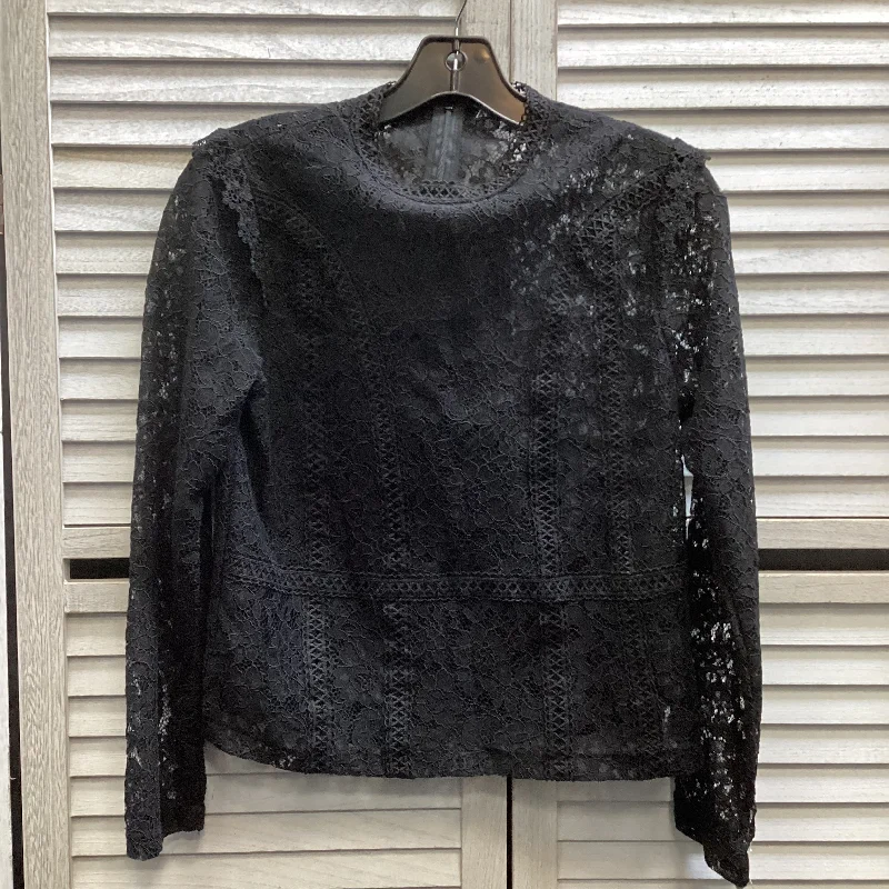 women's tops with sheer overlaysTop Long Sleeve By Zara In Black, Size: Xs