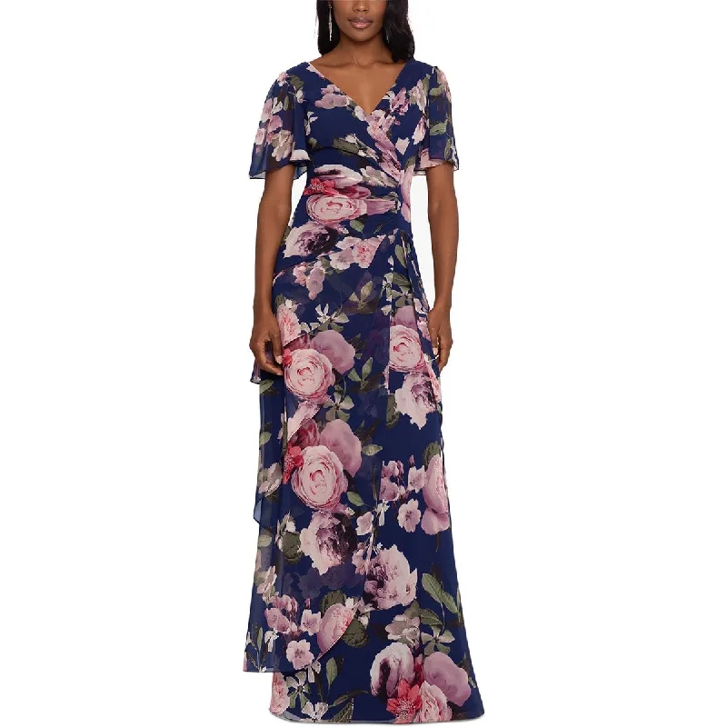 women's cotton dressesXscape Womens Petites Chiffon Maxi Dress