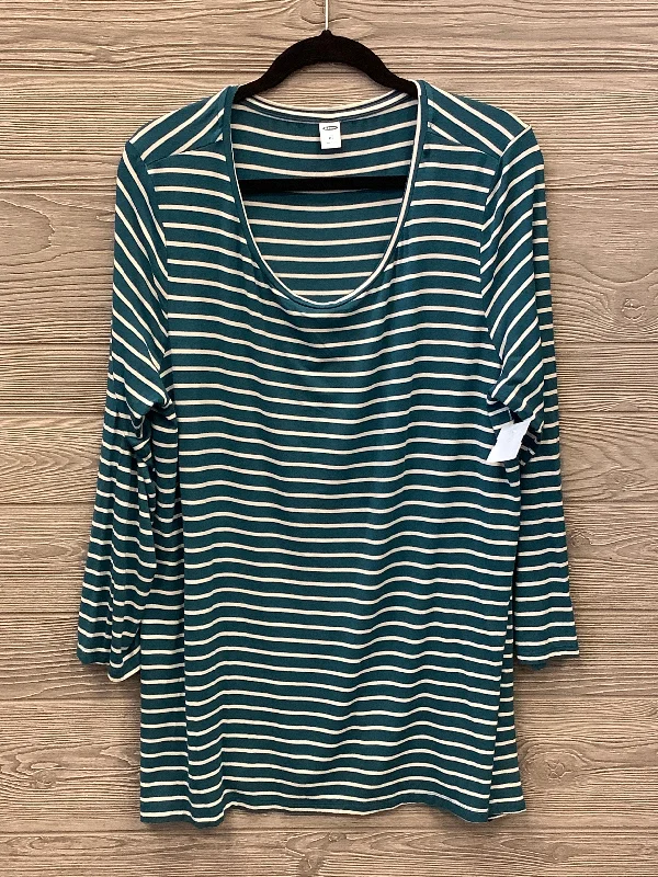 women's tops for mixing and matching with different bottomsTop Long Sleeve By Old Navy In Striped Pattern, Size: Xxl