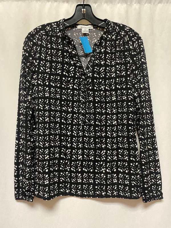 women's tops for those who want to add a touch of sophistication to their casual attireTop Long Sleeve By Liz Claiborne In Black & White, Size: S