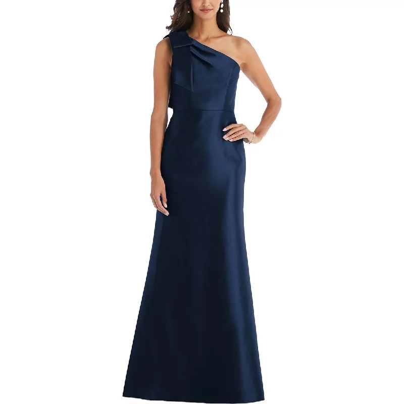 women's minimalist dressesAlfred Sung Womens Satin Maxi Evening Dress