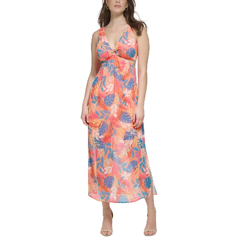 Tulle DressGuess Womens Printed Chiffon Maxi Dress