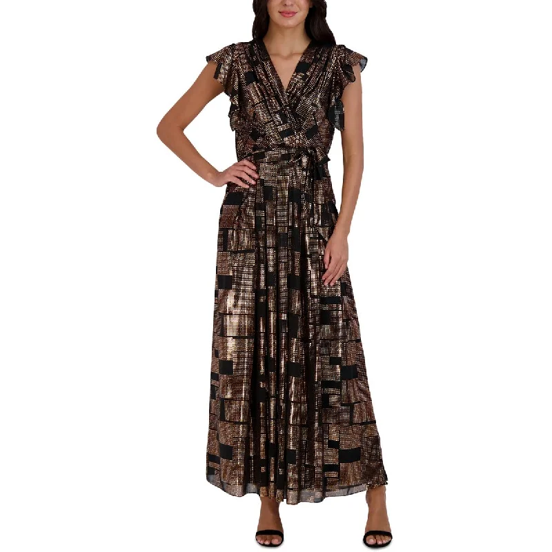 women's casual dressesDonna Ricco Womens Metallic Long Maxi Dress