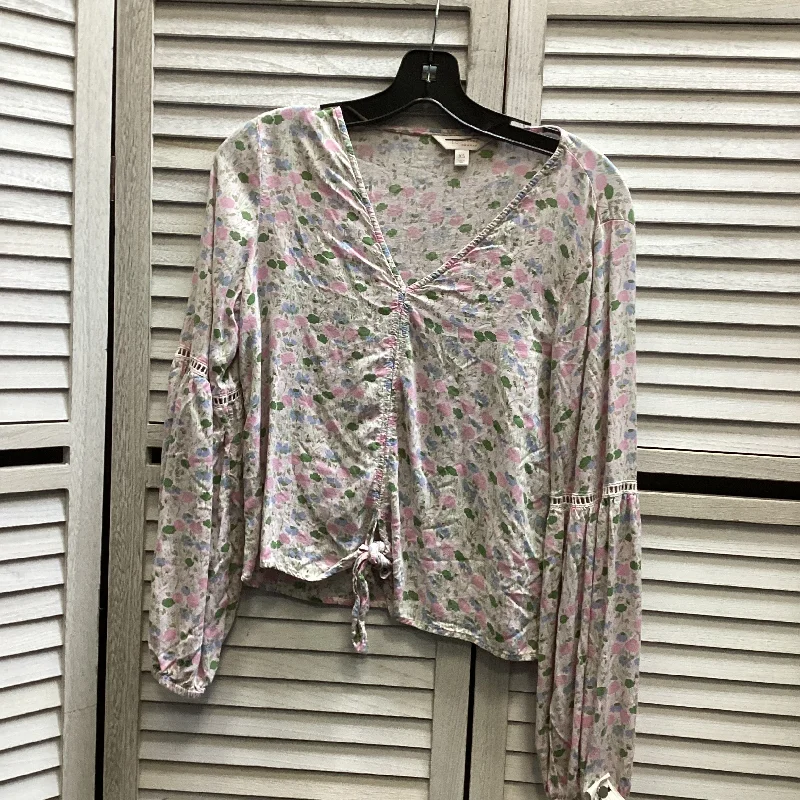 women's tops for those who seek both style and comfortTop Long Sleeve By Lc Lauren Conrad In Floral Print, Size: Xs