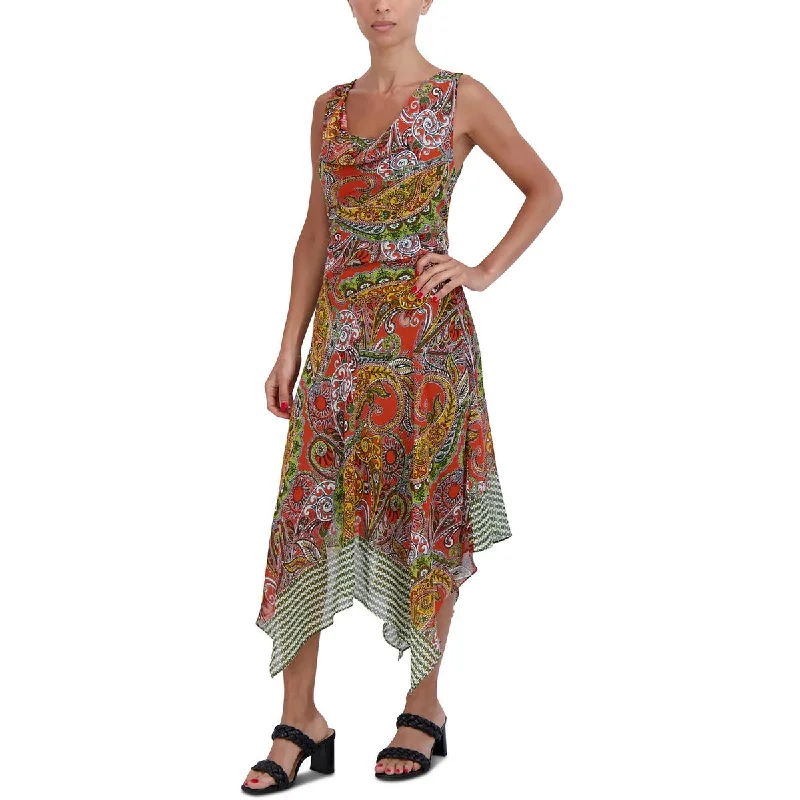 Peplum DressSignature By Robbie Bee Womens Paisley Chiffon Maxi Dress