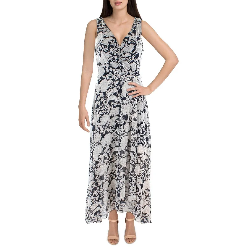 High-Low DressTommy Hilfiger Womens Chiffon Floral Maxi Dress