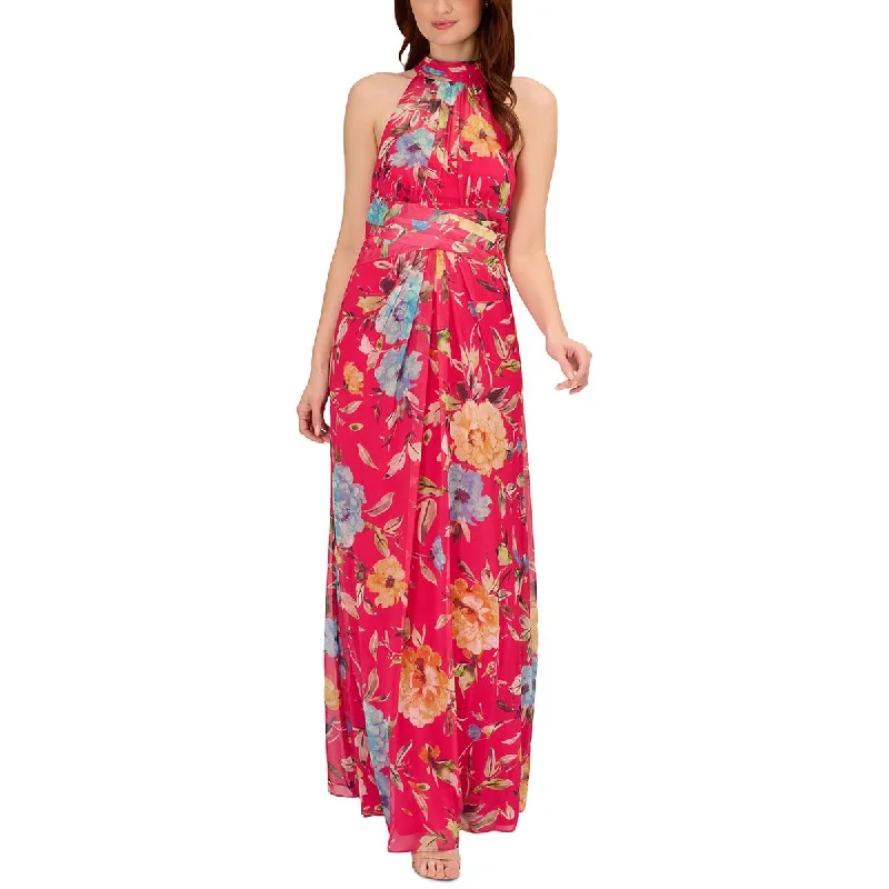 Zipper DressAdrianna Papell Womens Chiffon Maxi Dress