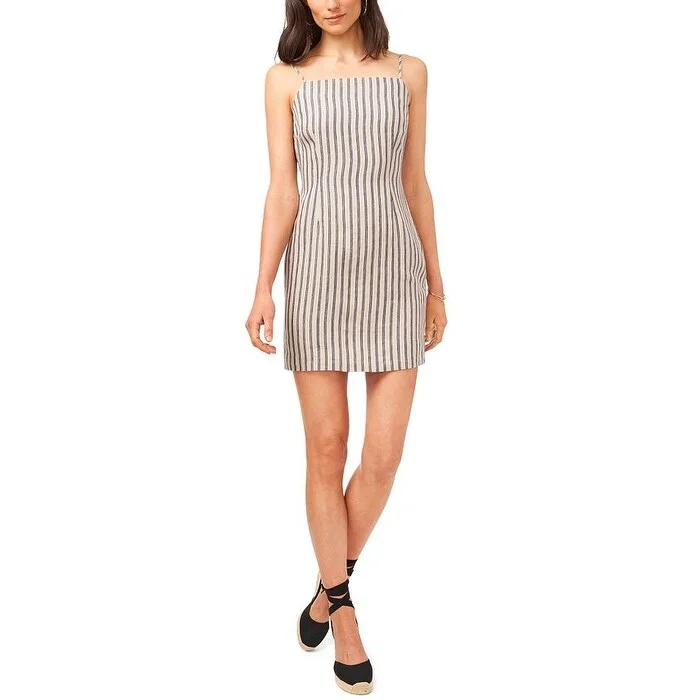 women's fair-trade dresses1.STATE Women's Stripe Spaghetti Strap Minidress Sand