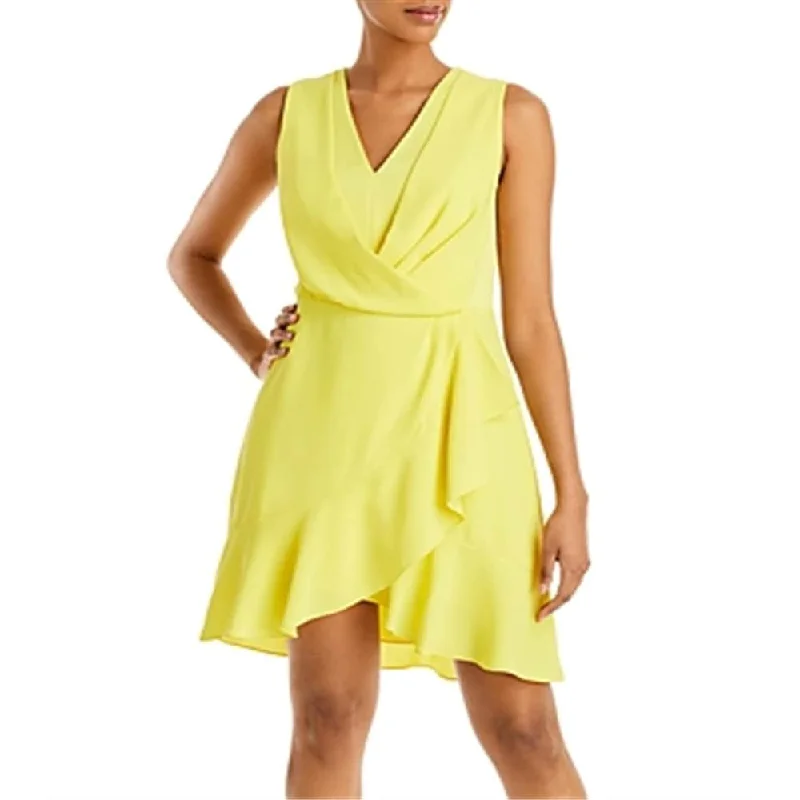 Spaghetti Strap DressBCBGMAXAZRIA Women's Gathe Mini Dress Yellow Size 8