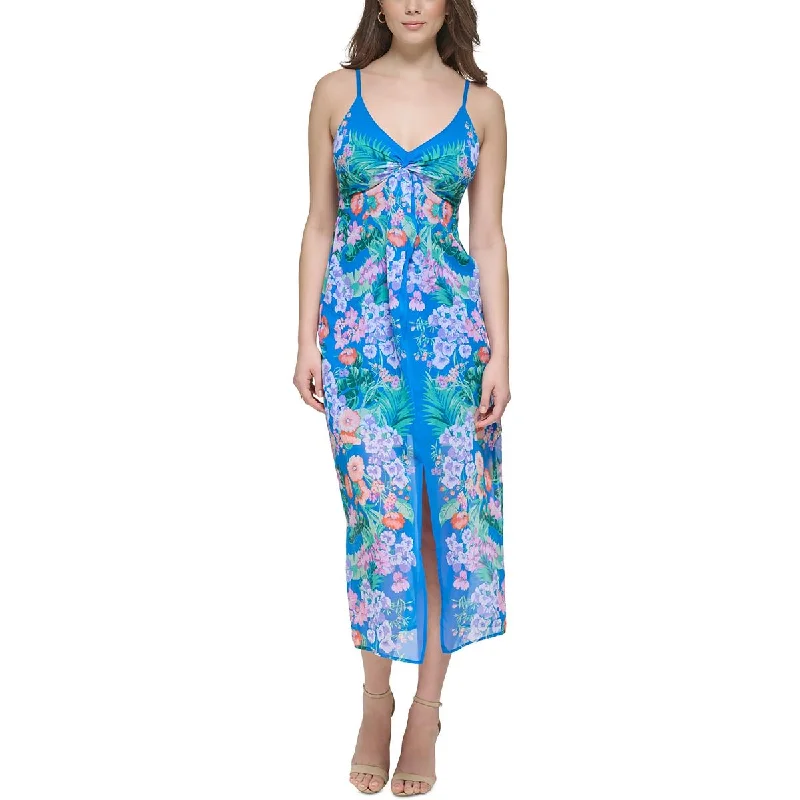 women's bodycon dressesGuess Womens Floral Print Chiffon Maxi Dress