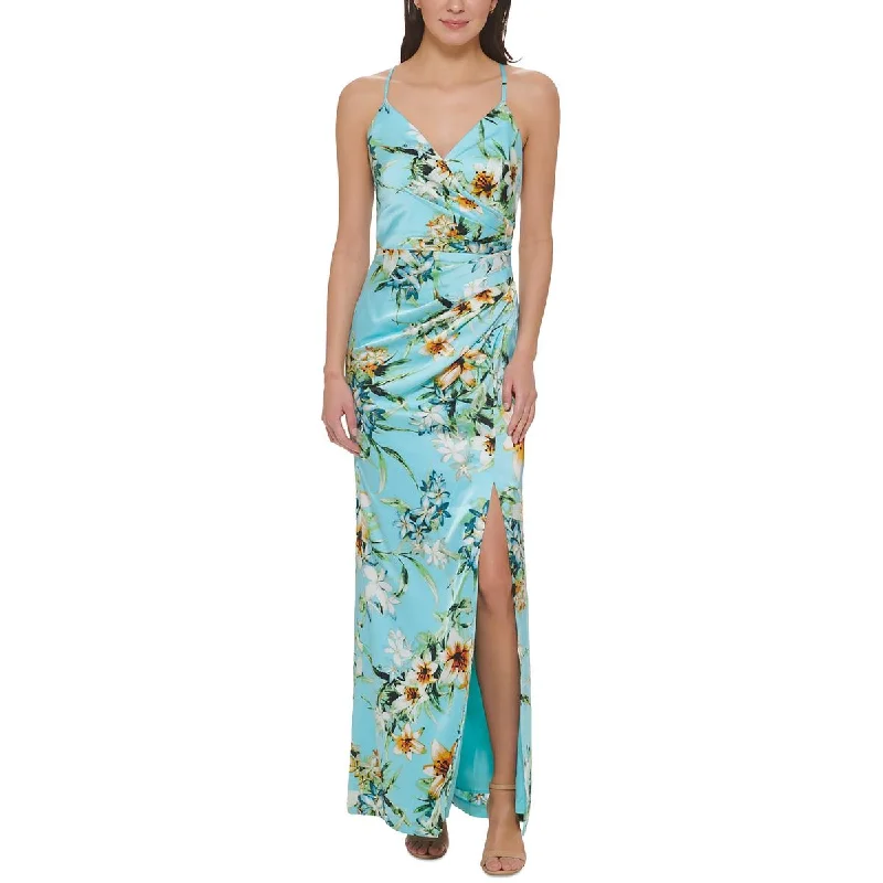 women's petite dressesVince Camuto Womens Floral Print Long Maxi Dress