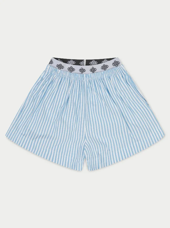 women's convertible shortsEMBLEM STRIPE SHORTS - BLUE