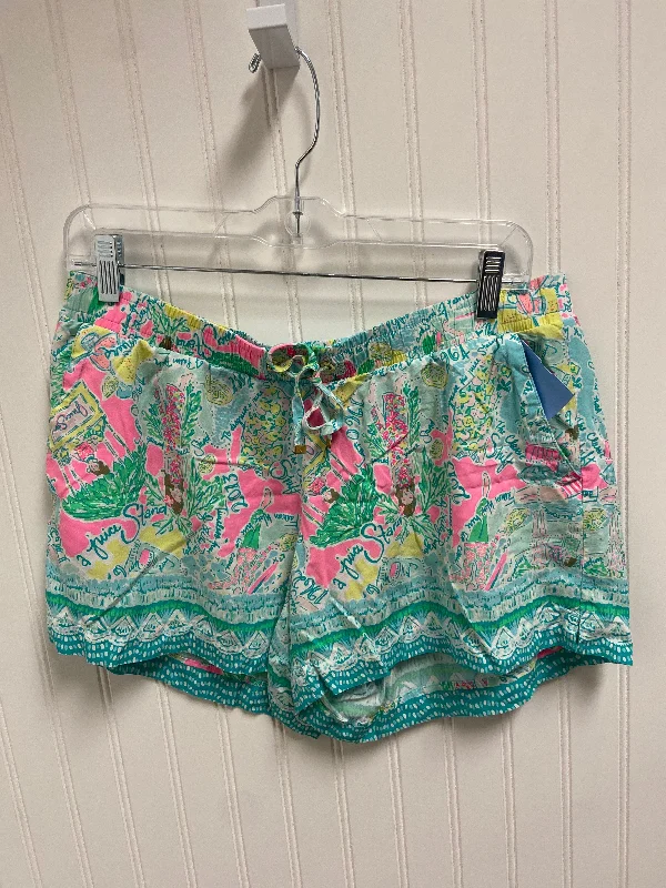 women's velvet shortsShorts Designer By Lilly Pulitzer In Green & Pink, Size: 8