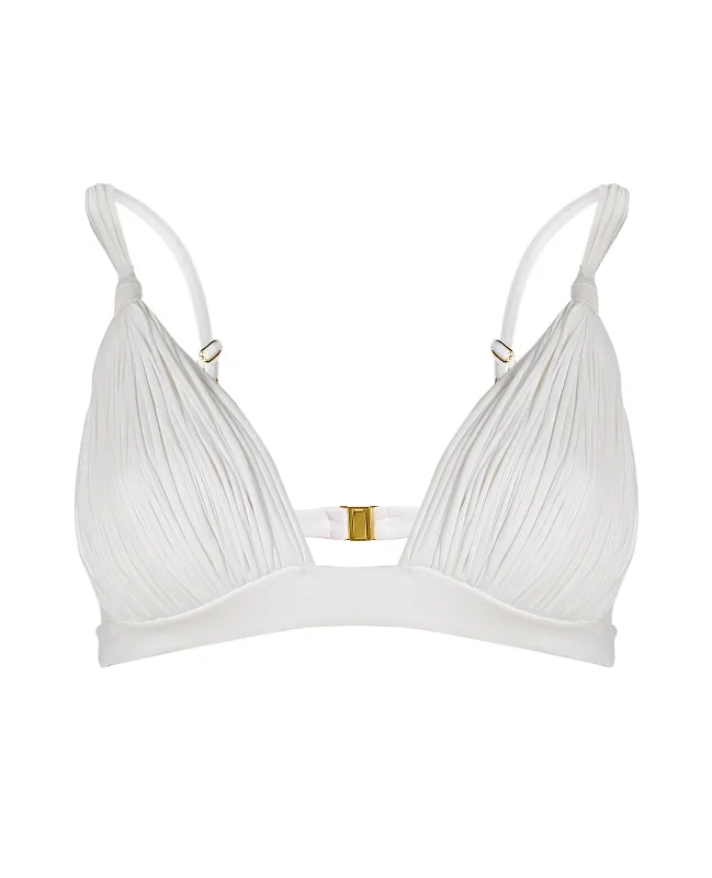 Bow-Accented Female SwimwearBella Top in White