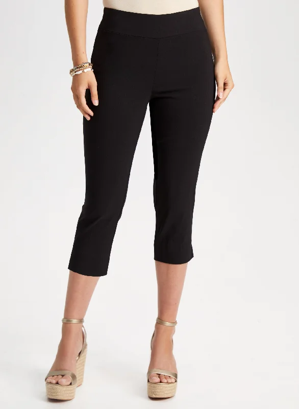 women's high-waisted shortsPull-On Slit Detail Capris