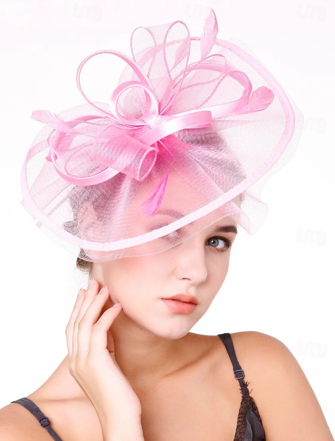 women's made-to-order dressesDingJiDress Fascinators Hats Headwear Hat Veil Hat Horse Race Cocktail Elegant Retro With Feather Pure Color Headpiece Headwear