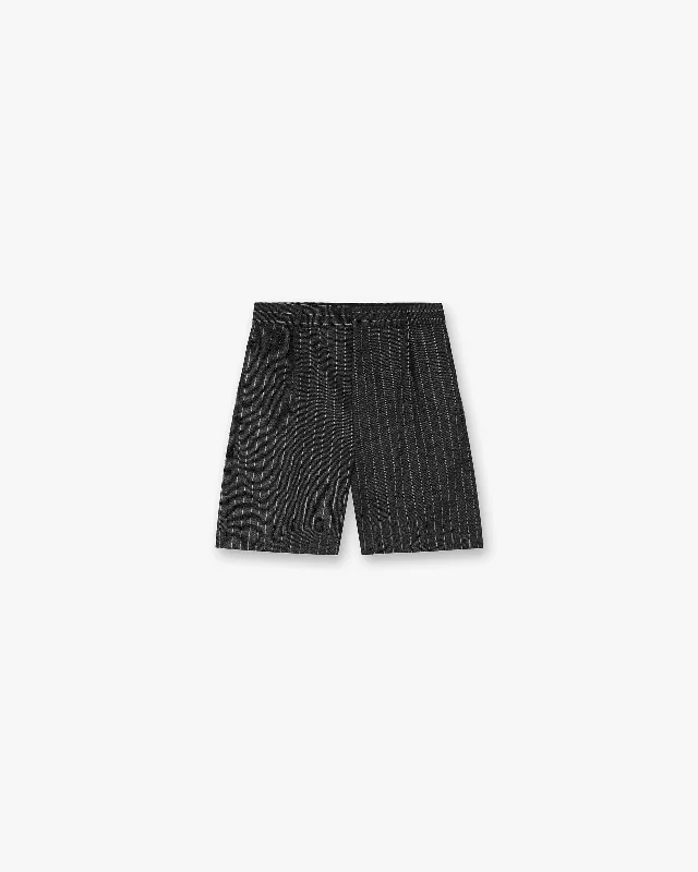 women's active shortsTailored Short - Black Pinstripe