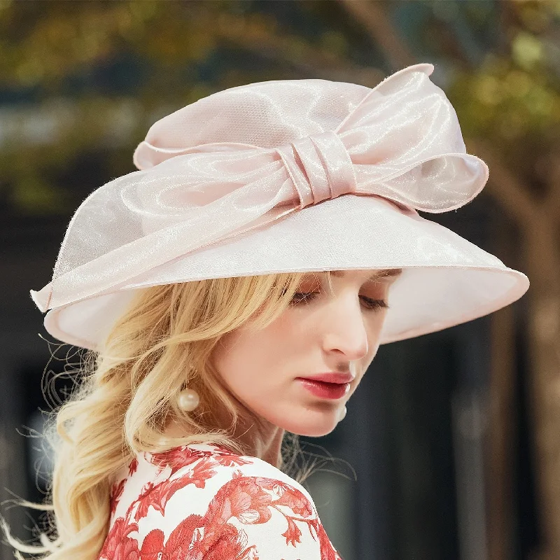 Wrap DressDingJiDress Hats Hat Sun Hat Holiday Melbourne Cup Wedding With Bowknot Headpiece Headwear Size: M