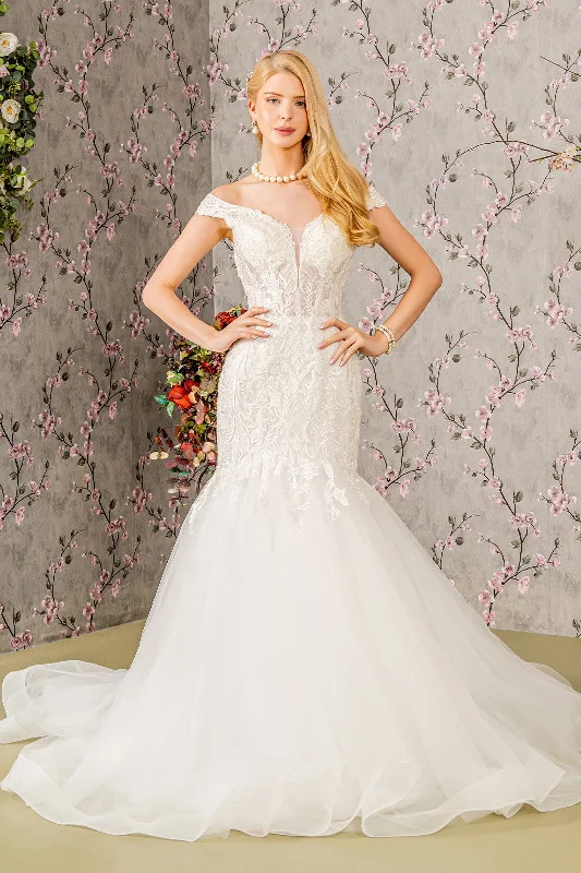 women's handmade dressesOff Shoulder Mermaid Wedding Dress by GLS Gloria GL3490