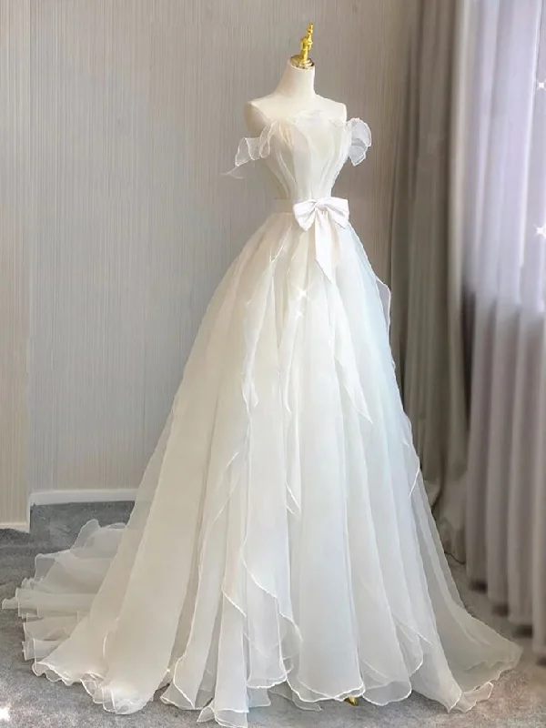 women's statement dressesElegant Strapless A-Line Light Wedding Dress Birthday Outfits, MD7996