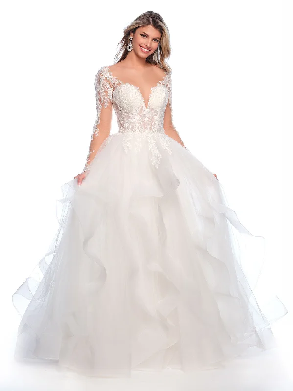 women's flutter-sleeved dressesWedding Dress by Dave and Johnny 12117