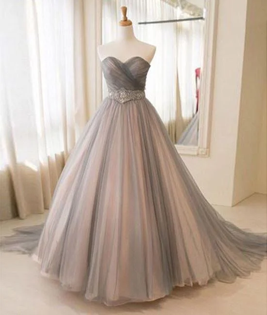 women's mini dressesSweetheart tulle long prom gown, tulle wedding dress M4906